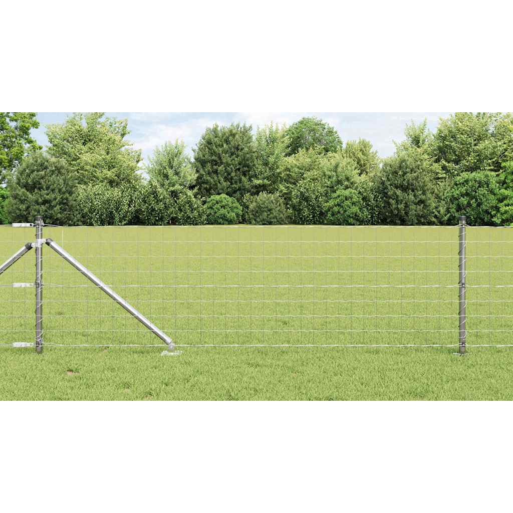 vidaXL Valla Euro Exterior con Picos 10 x 0,8 m Acero Galvanizado