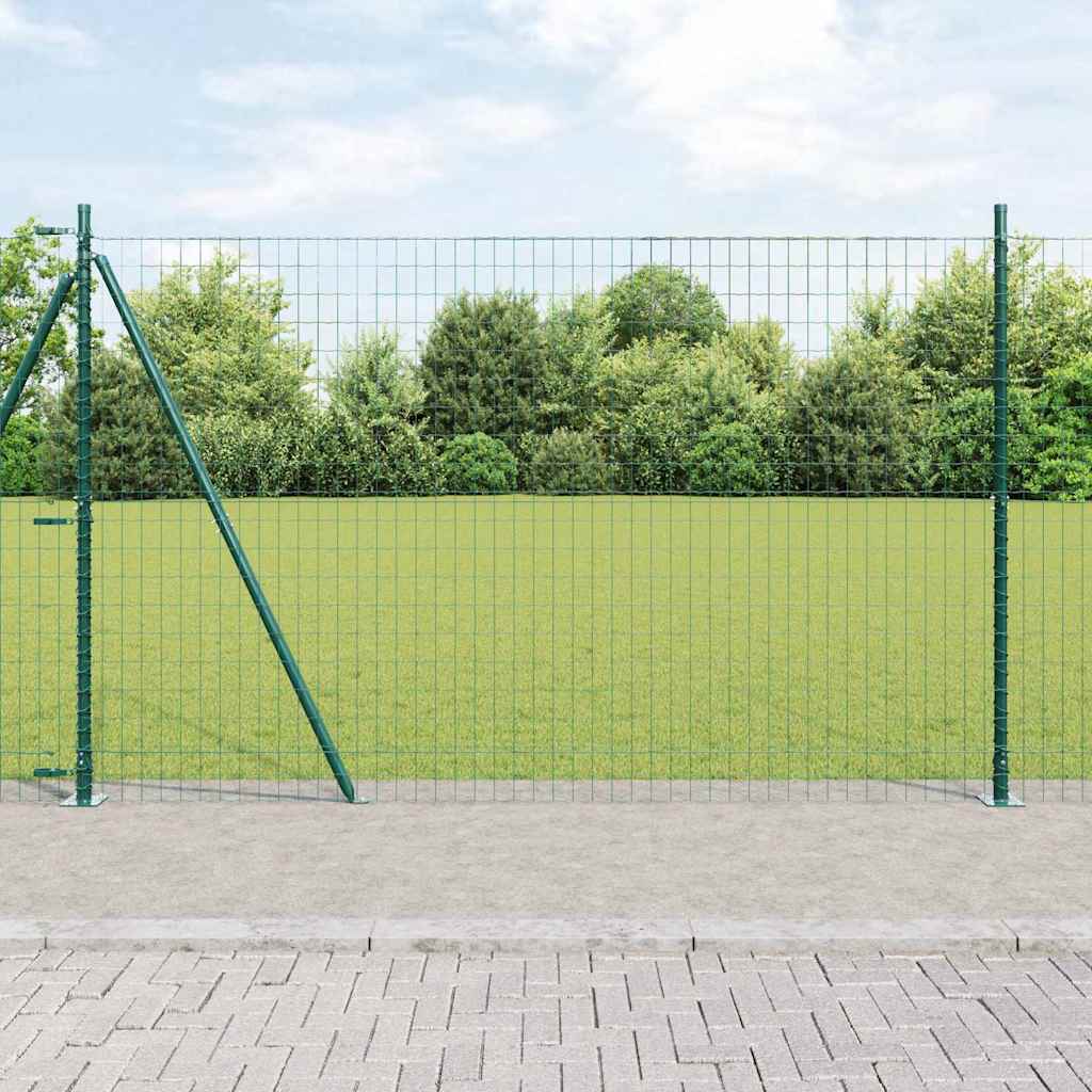vidaXL Valla Euro con Base de Hormigón 10 x 1,5 m Verde Malla