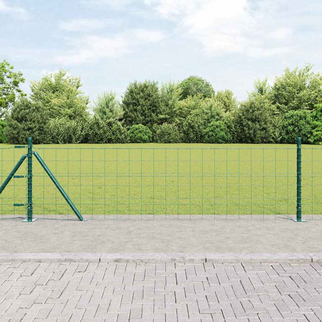 vidaXL Valla Euro con Base de Hormigón 10 x 0,4 m Verde Malla