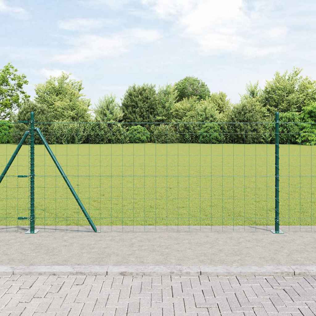 vidaXL Valla Euro con Base de Hormigón 10 x 1 m Verde Malla