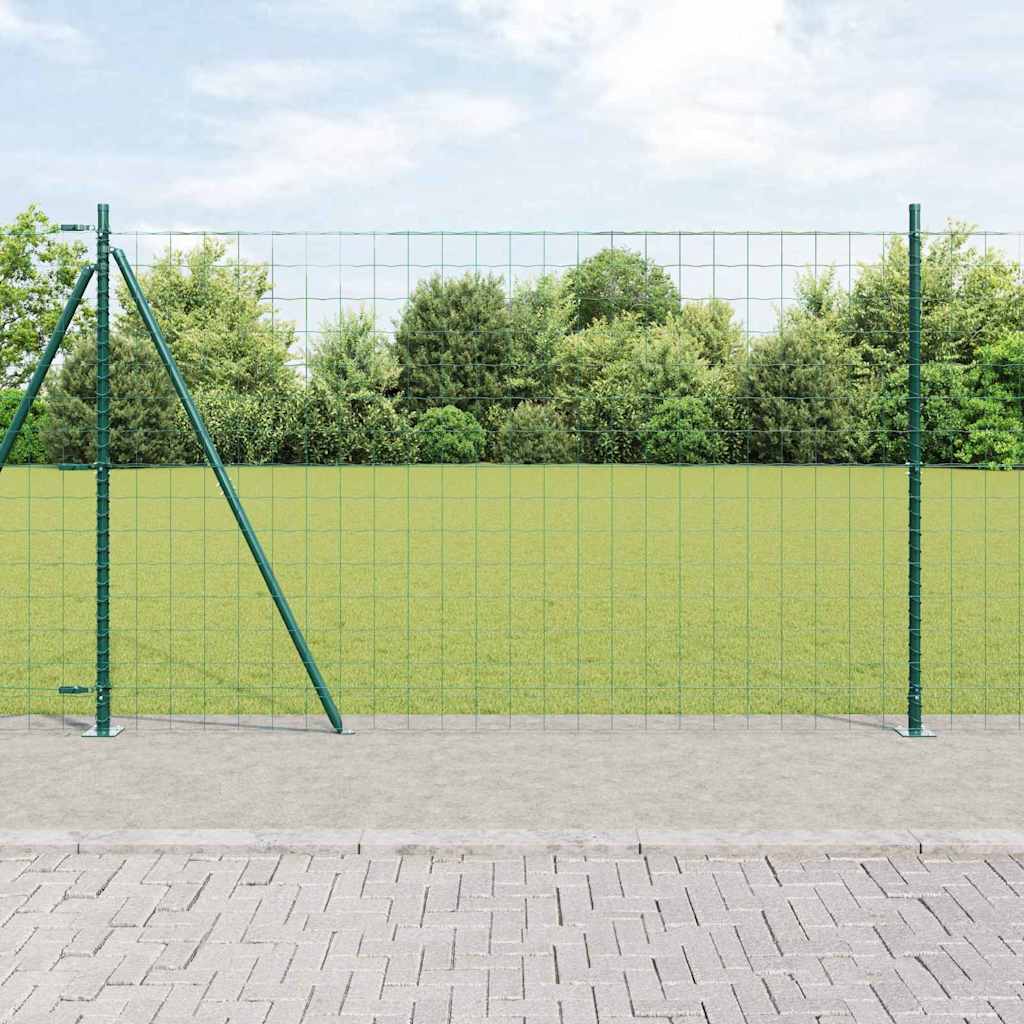 vidaXL Valla Euro con Base de Hormigón 10 x 1,4 m Verde Malla