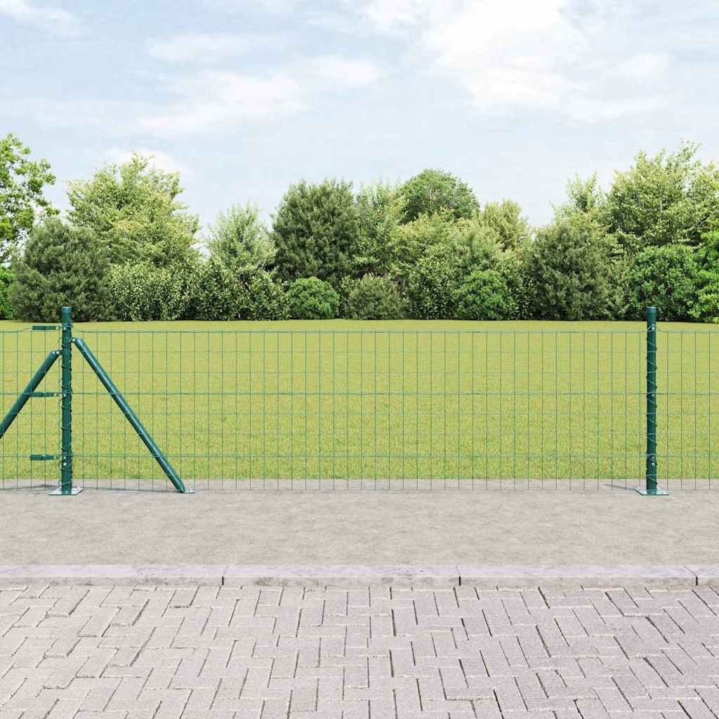 vidaXL Valla Euro con Base de Hormigón 25 x 0,4 m Verde Malla