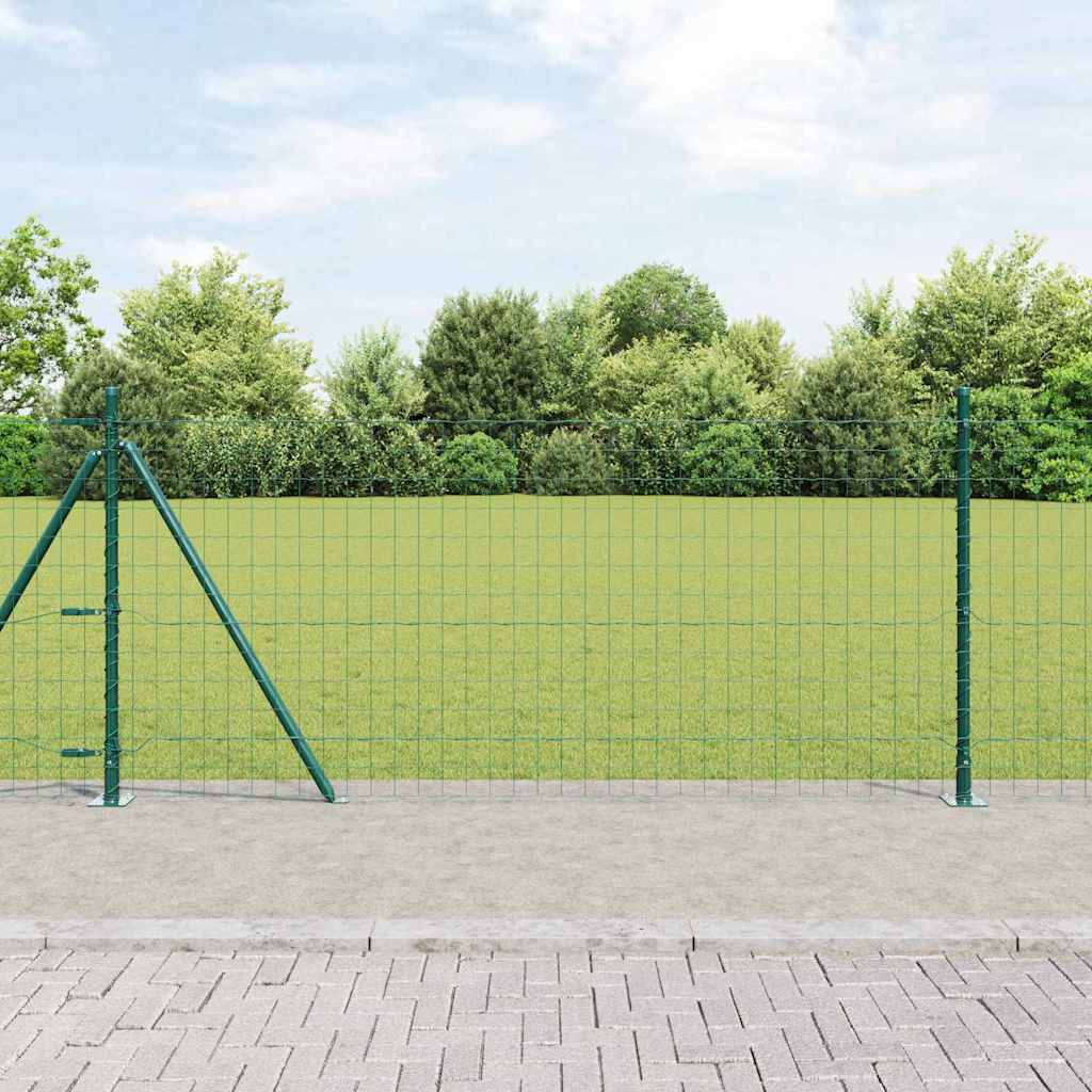 vidaXL Valla Euro con Base de Hormigón 25 x 0,8 m Verde Malla