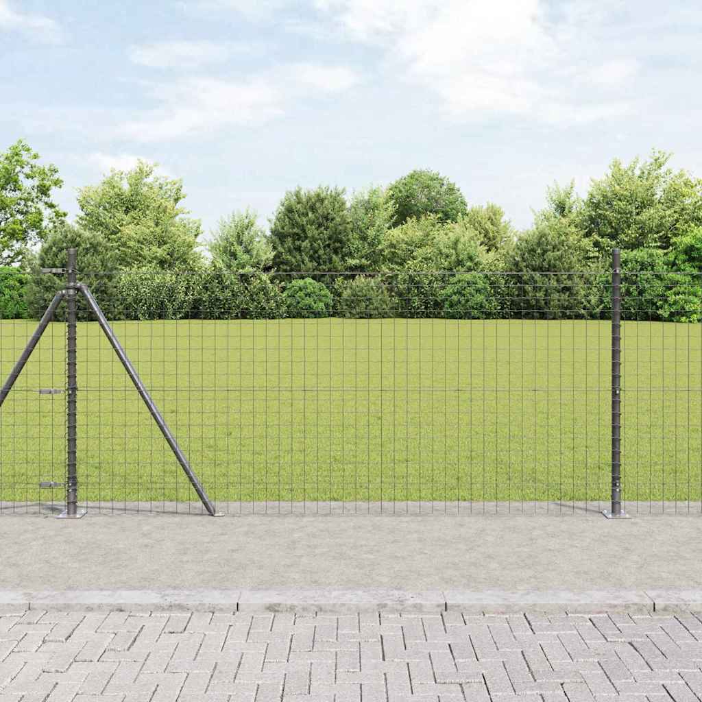 vidaXL Valla Euro con Base de Hormigón 10 x 1 m Gris Malla