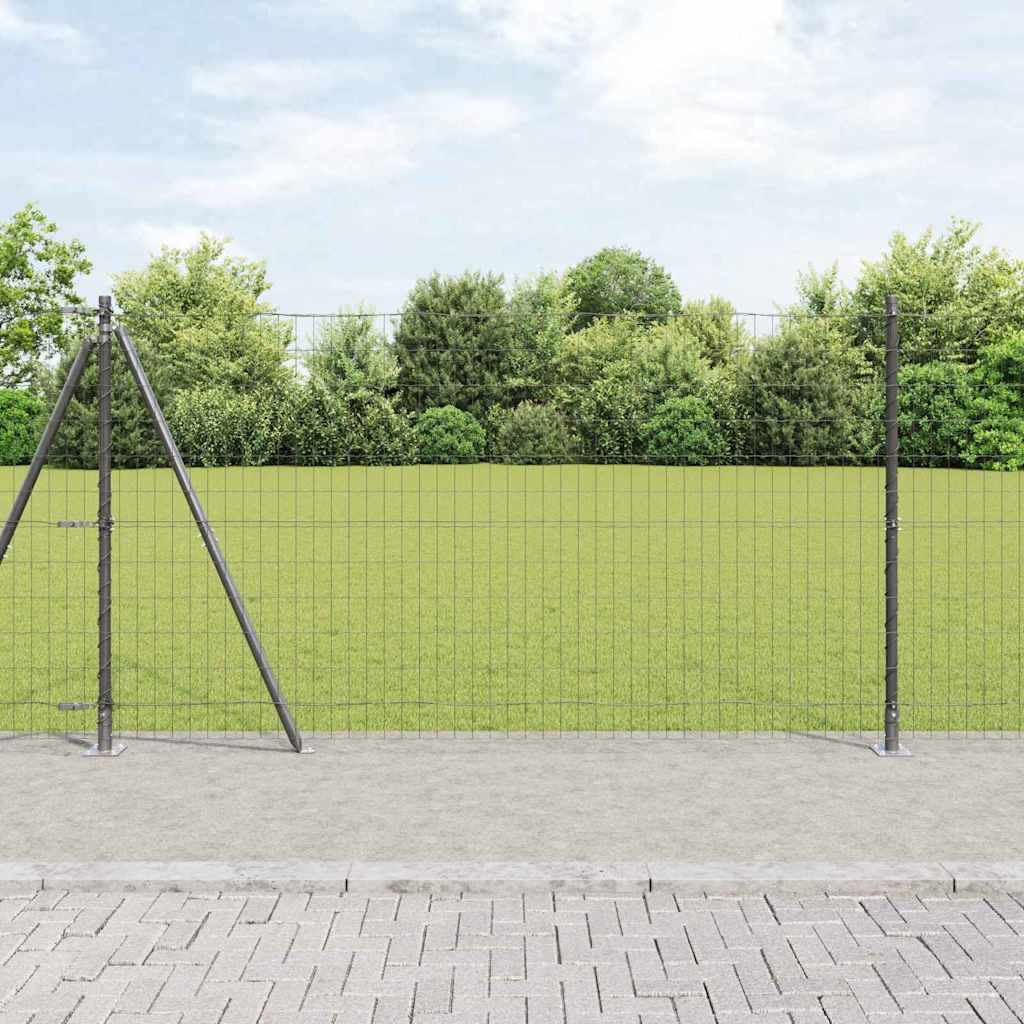 vidaXL Valla Euro con Base de Hormigón 10 x 1,2 m Gris Malla