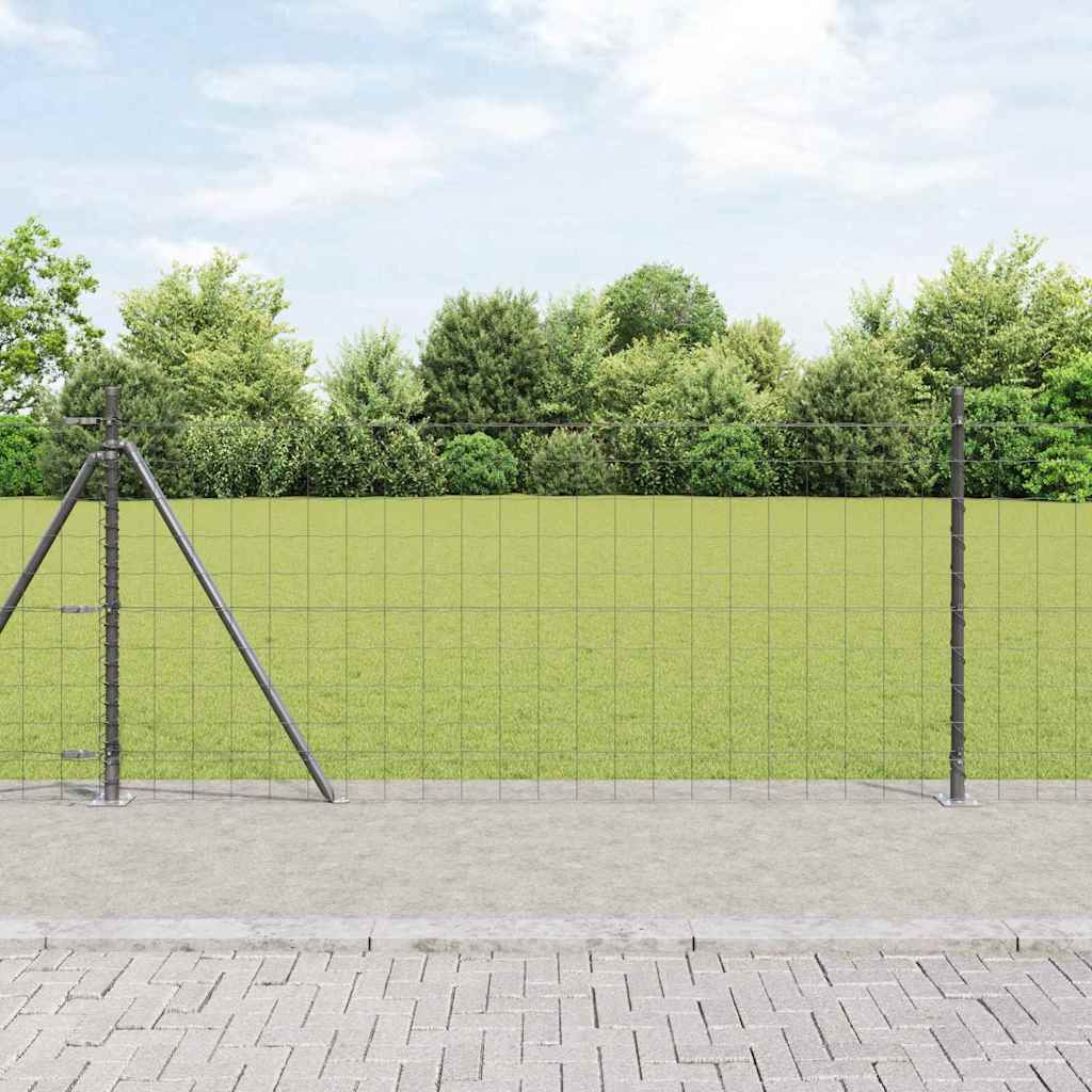 vidaXL Valla Euro con Base de Hormigón 10 x 1 m Gris Malla