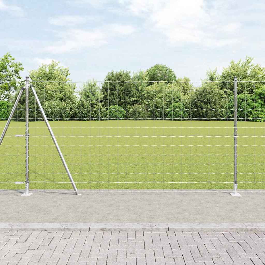 vidaXL Cerca Euro Exterior con Base de Concreto 10 x 1,2 m Plateado