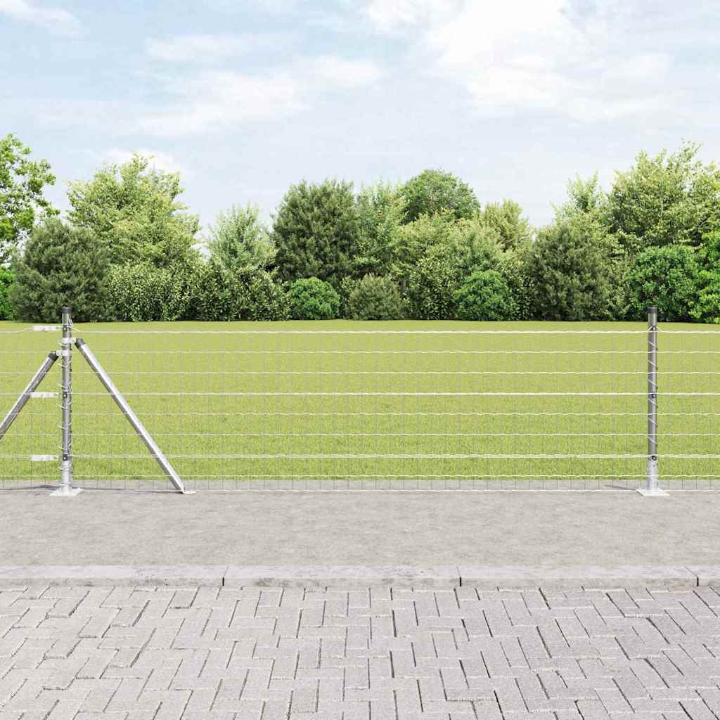 vidaXL Cerca Euro Exterior con Base de Concreto 25 x 0,6 m Plateado