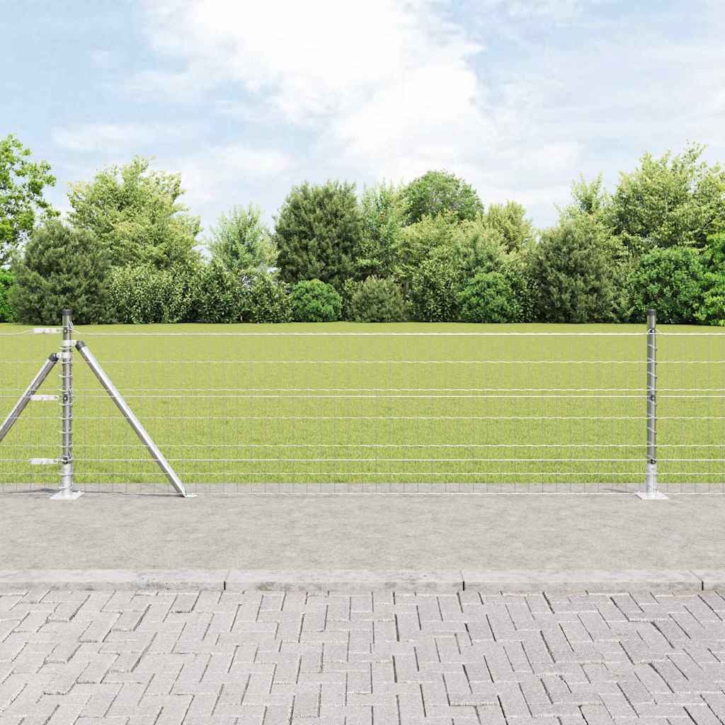 vidaXL Cerca Euro Exterior con Base de Concreto 50 x 0,6 m Plateado