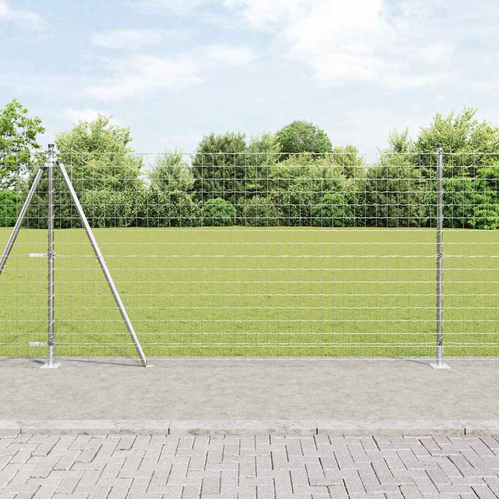 vidaXL Valla Euro con Base de Hormigón 10 x 1,2 m Acero Galvanizado