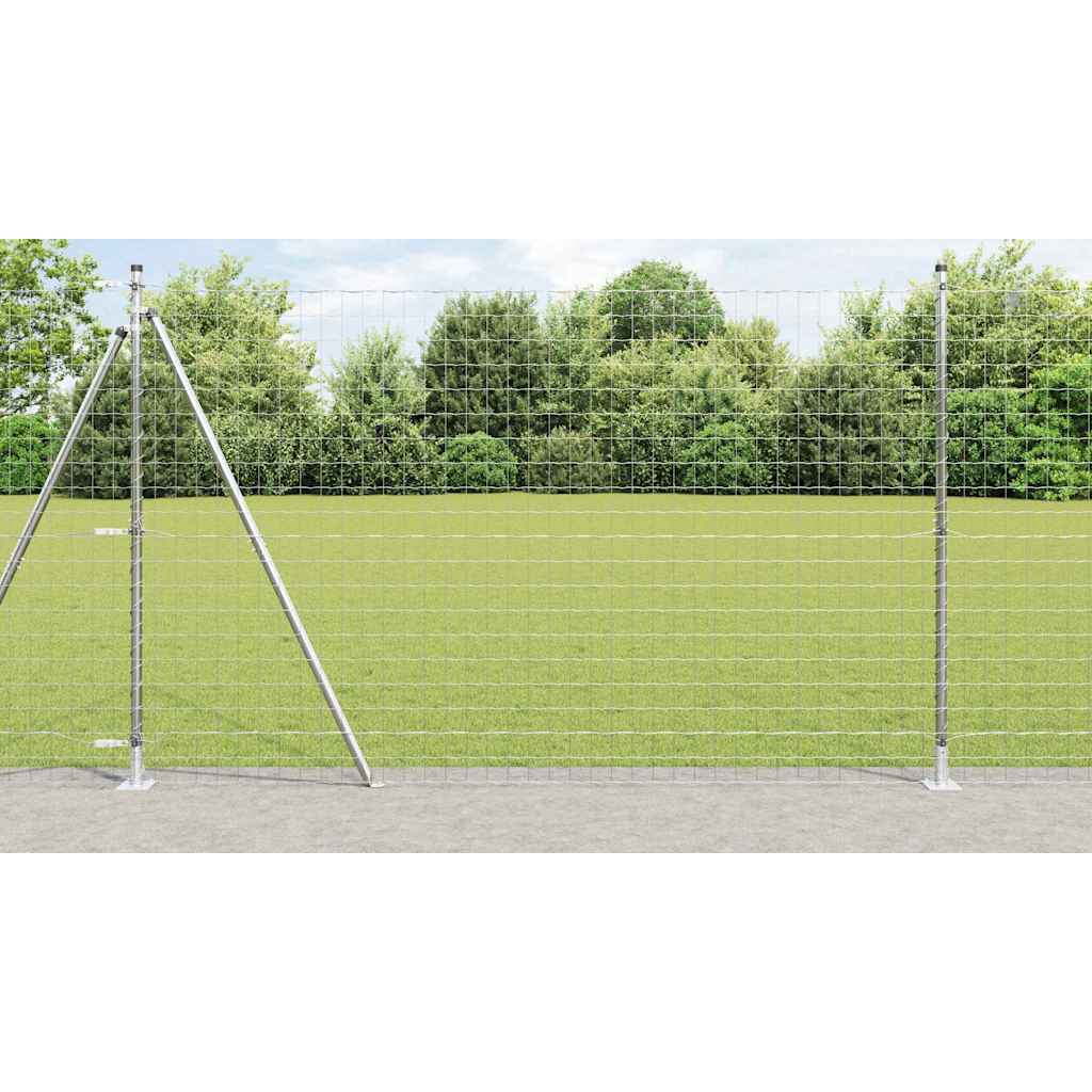 vidaXL Cerca Euro Exterior con Base de Concreto 10 x 1,5 m Plateado