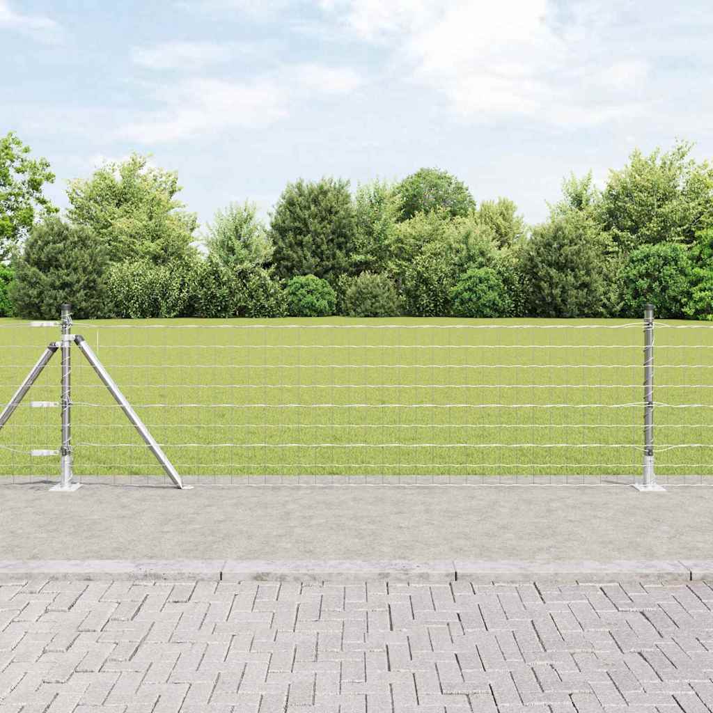 vidaXL Cerca Euro Exterior con Base de Concreto 25 x 0,4 m Plateado