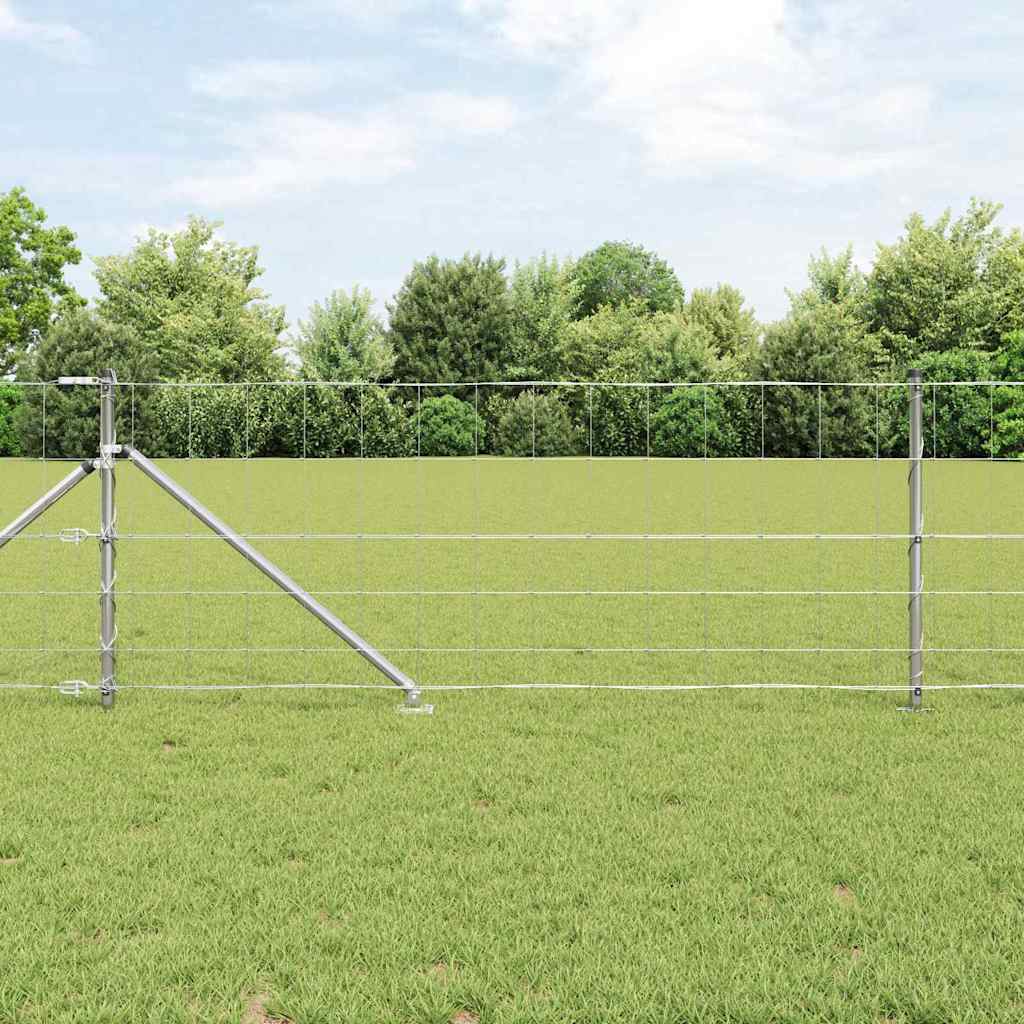 vidaXL Valla de alambre soldado con picos 100 x 0,8 m Plateado Malla
