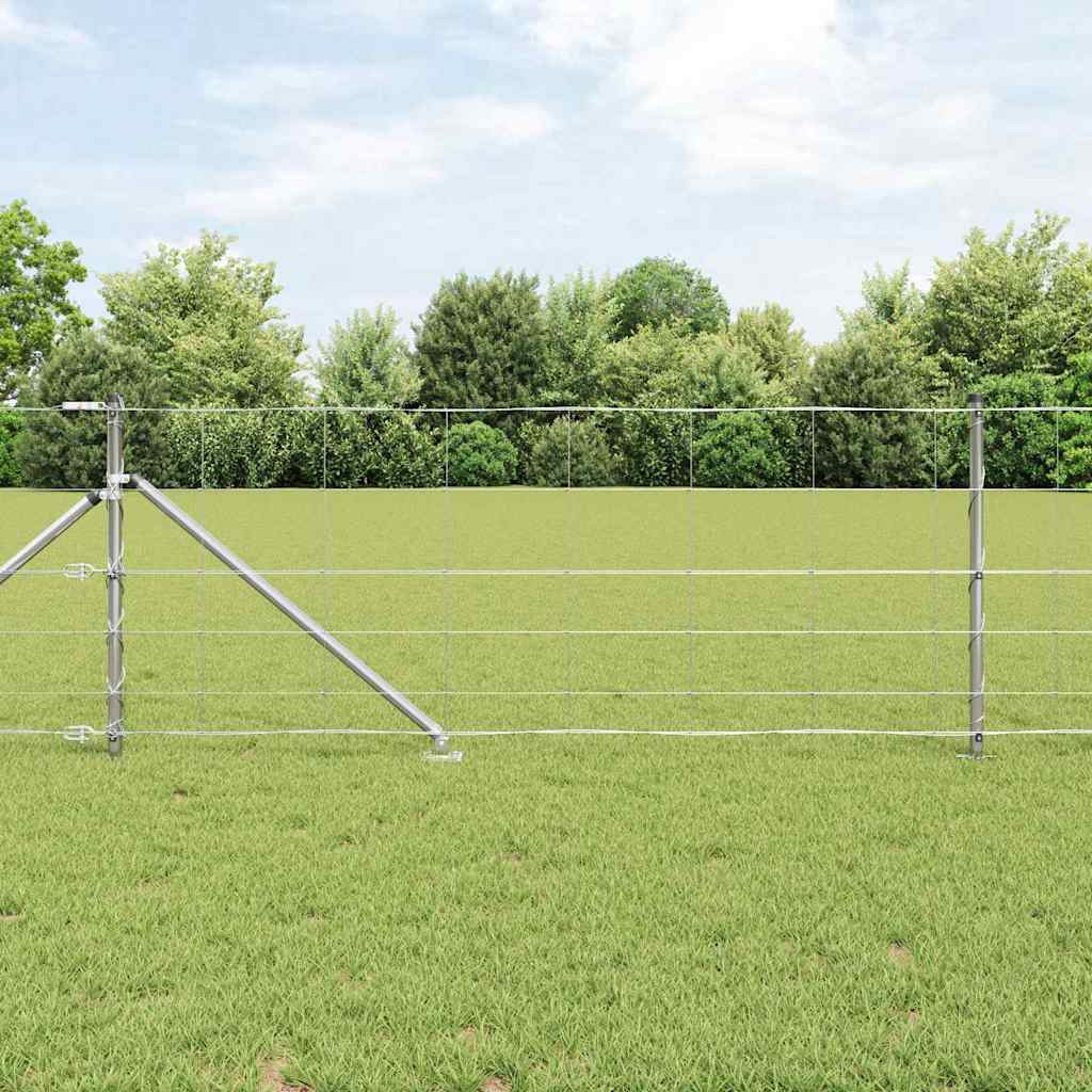 vidaXL Valla de alambre soldado con picos 100 x 0,8 m Plateado Malla