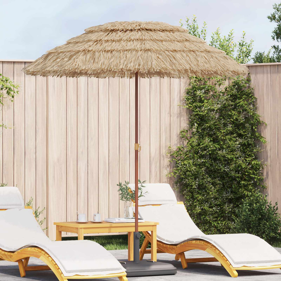 vidaXL Parasol de playa 160 x 160 x 196 cm Poliéster y Acero Natural