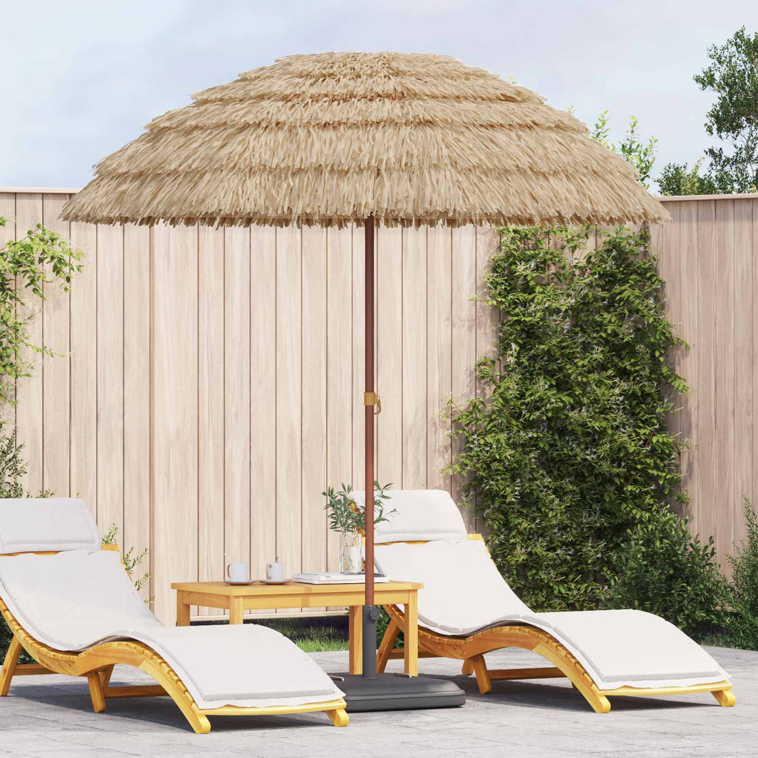 vidaXL Parasol de playa 205 x 205 x 210 cm Poliéster y Acero Natural