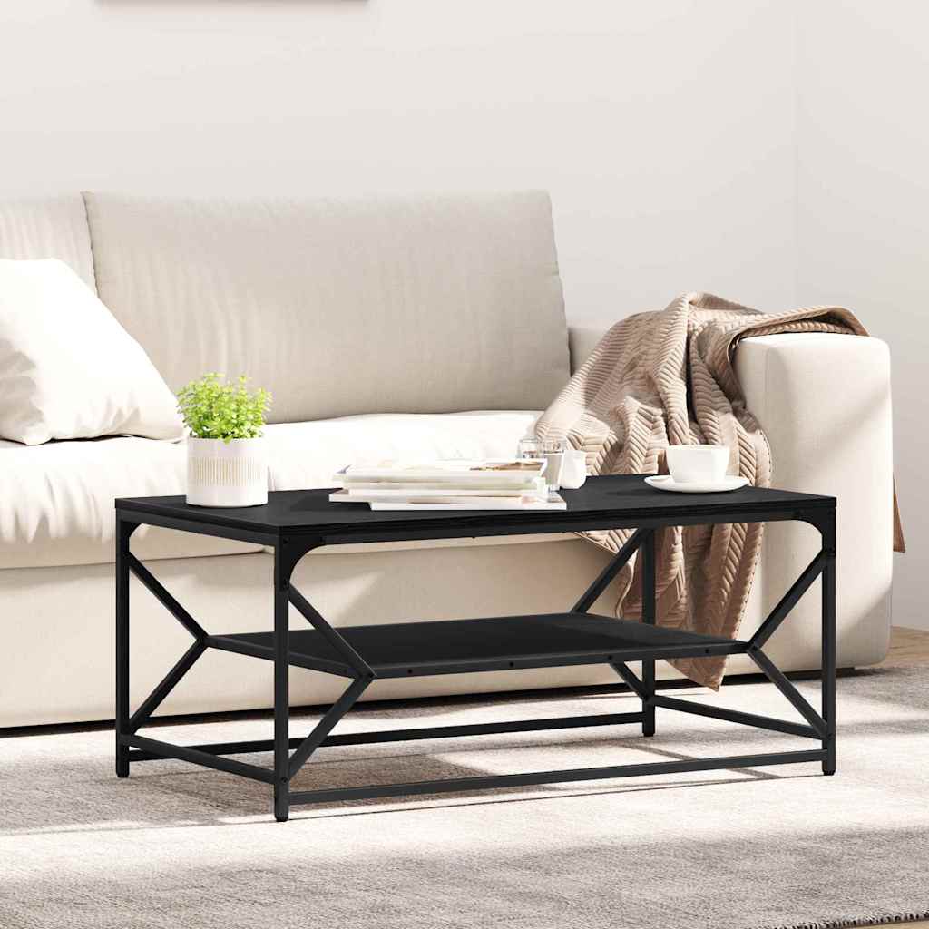 vidaXL Mesa de Café Roble Negro 90 x 50 x 40 cm