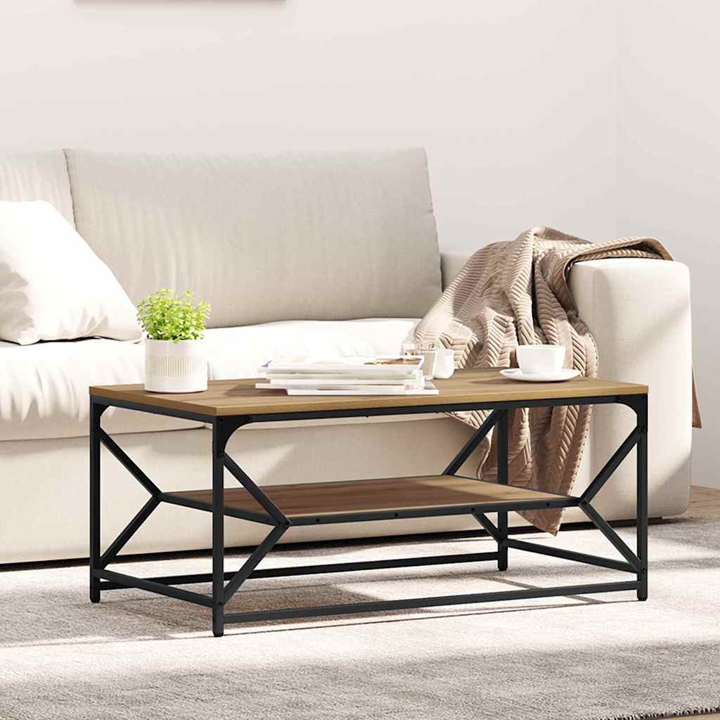 vidaXL Mesa de Café Roble artisan 90 x 50 x 40 cm