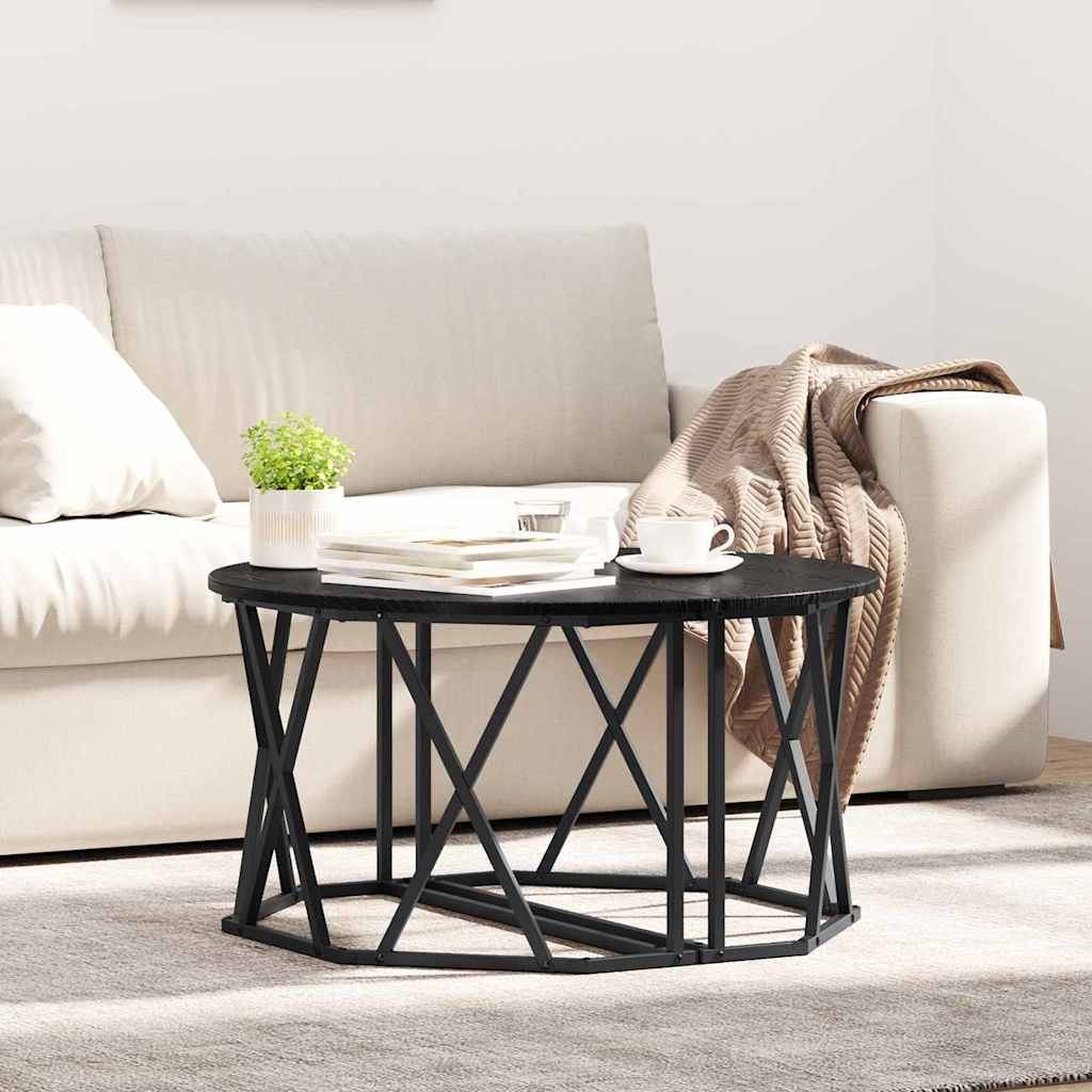 vidaXL Mesa de Café Roble Negro 80 x 80 x 42 cm