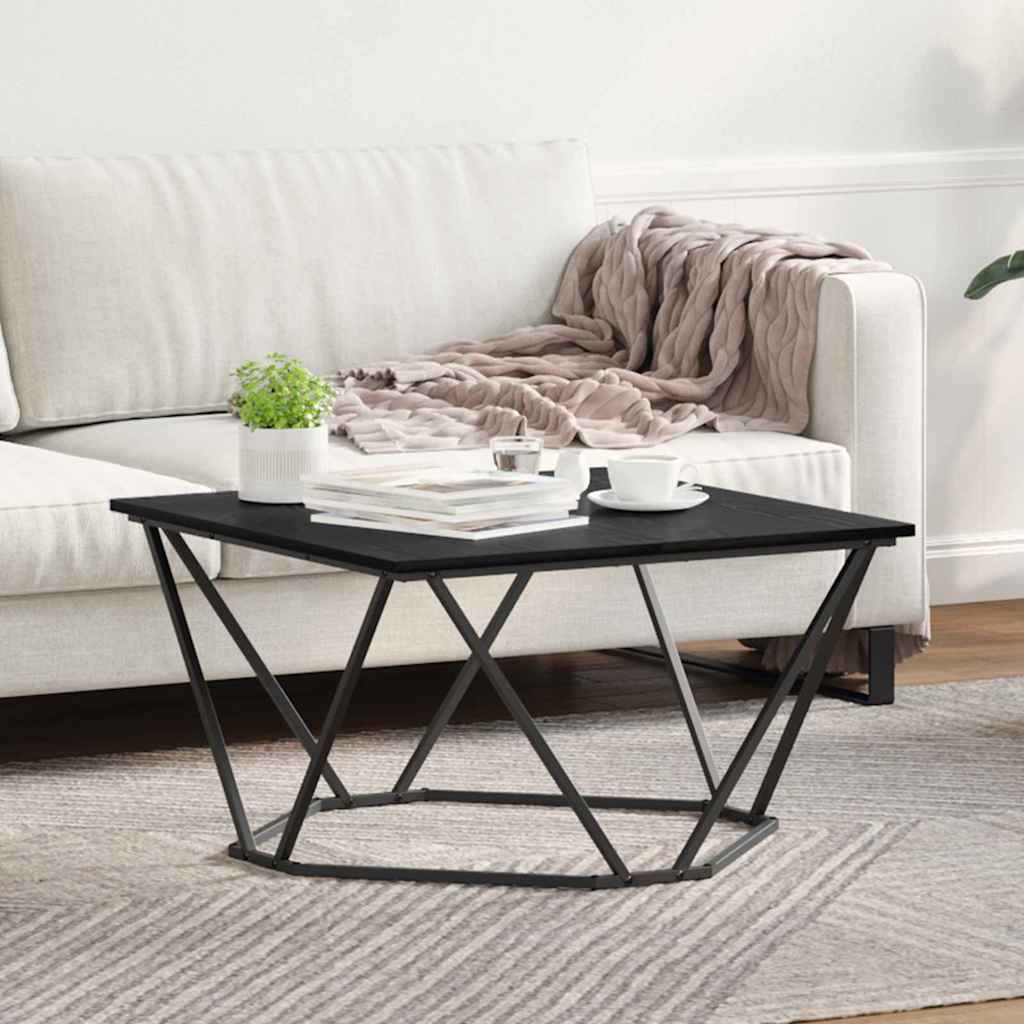 vidaXL Mesa de Café Roble Negro 80 x 80 x 45 cm