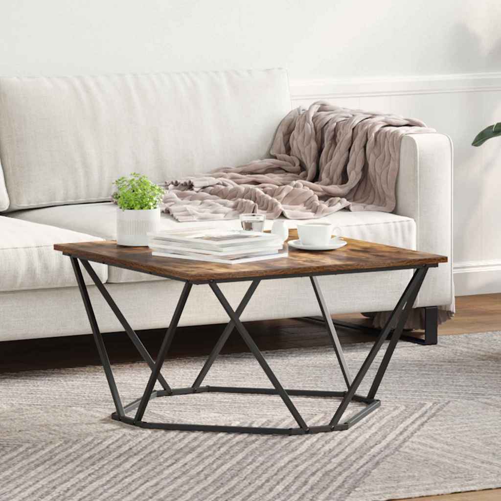 vidaXL Mesa de Café Roble ahumado 80 x 80 x 45 cm