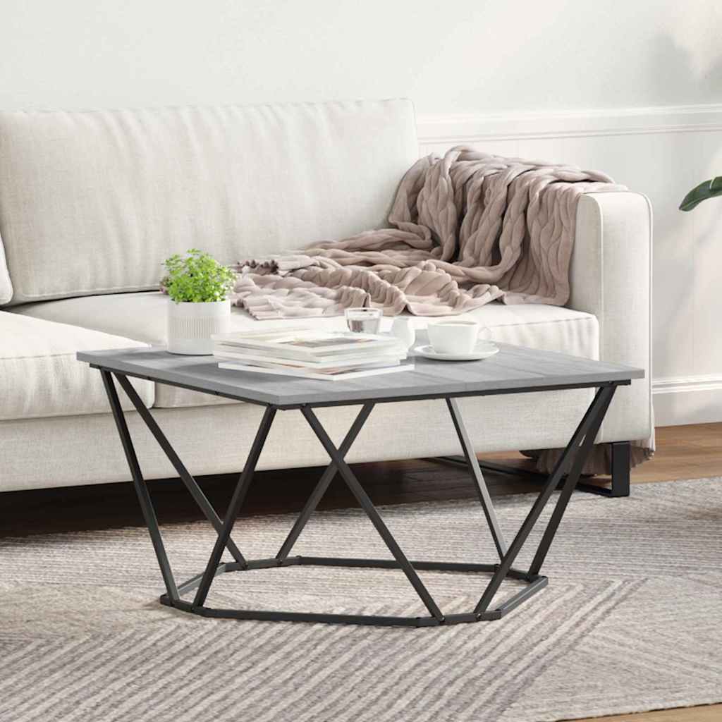 vidaXL Mesa de Café Gris Sonoma 80 x 80 x 45 cm