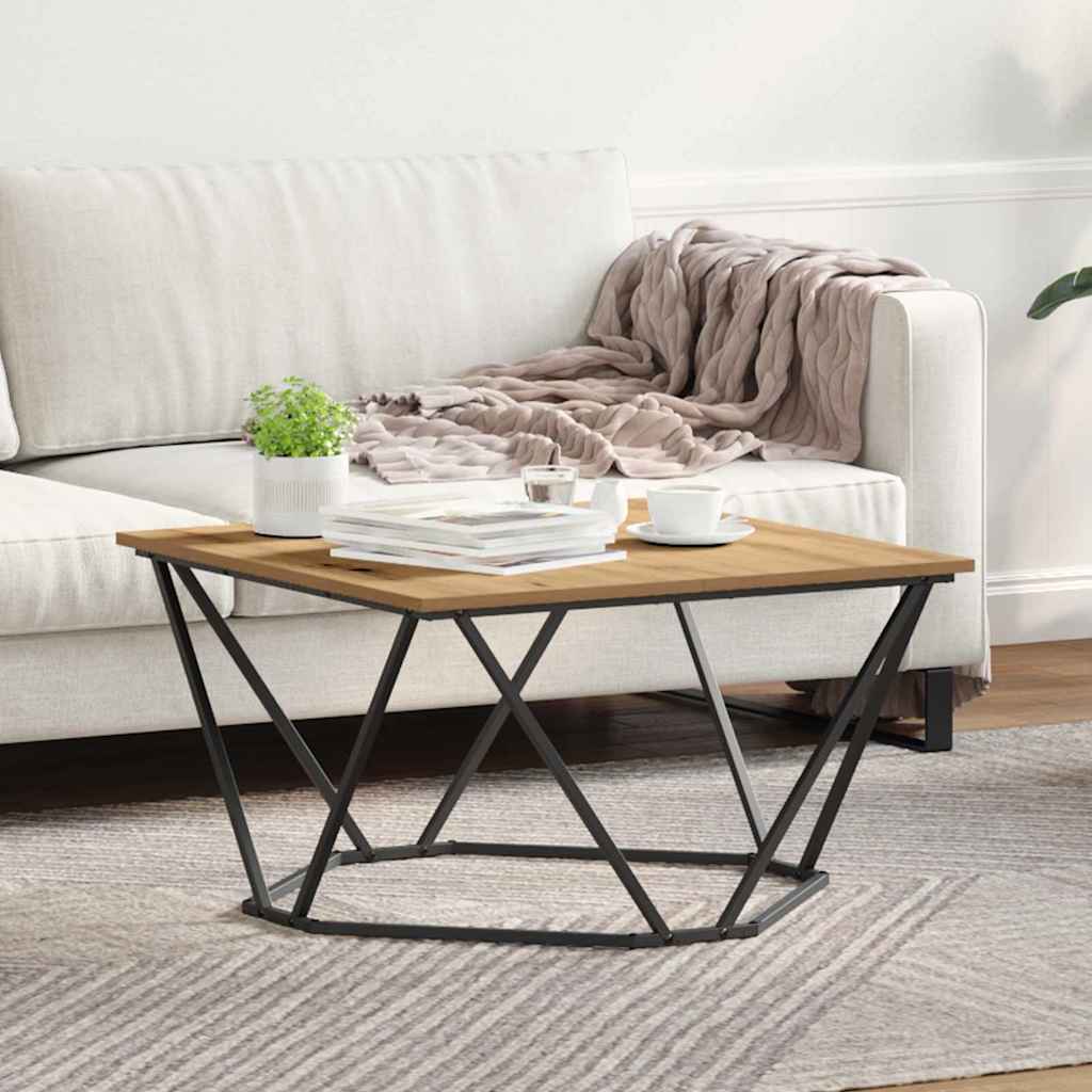 vidaXL Mesa de Café Roble artisan 80 x 80 x 45 cm