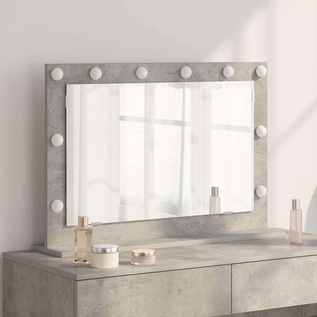 vidaXL Espejo de Tocador Gris Concreto 80 x 55 x 18 cm Rectangular