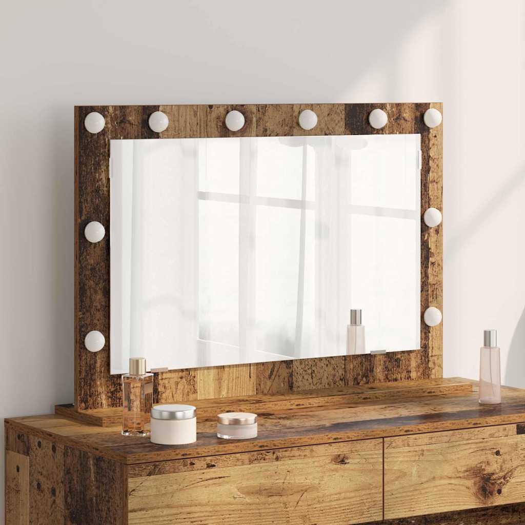 vidaXL Espejo de Tocador Madera vieja 80 x 55 x 18 cm Rectangular