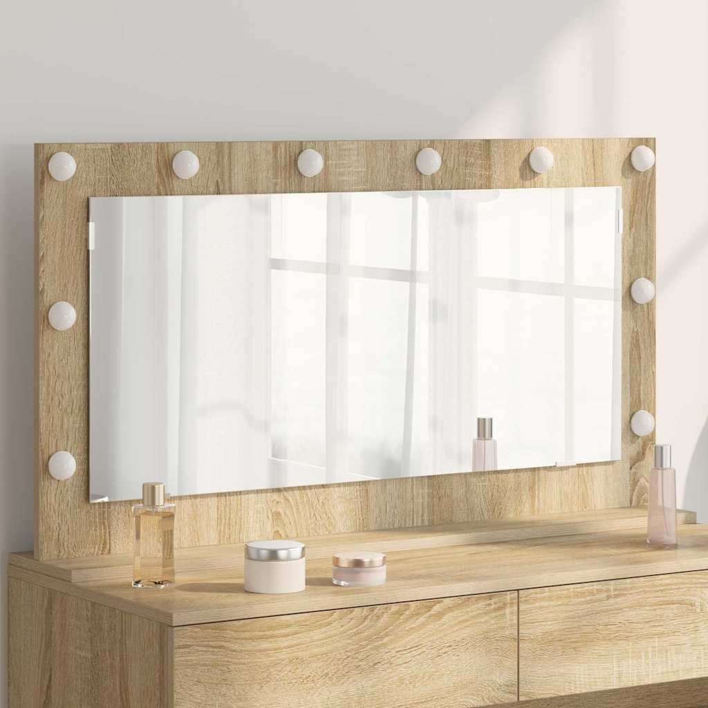 vidaXL Espejo de Tocador Roble Sonoma 100 x 55 x 18 cm Rectangular