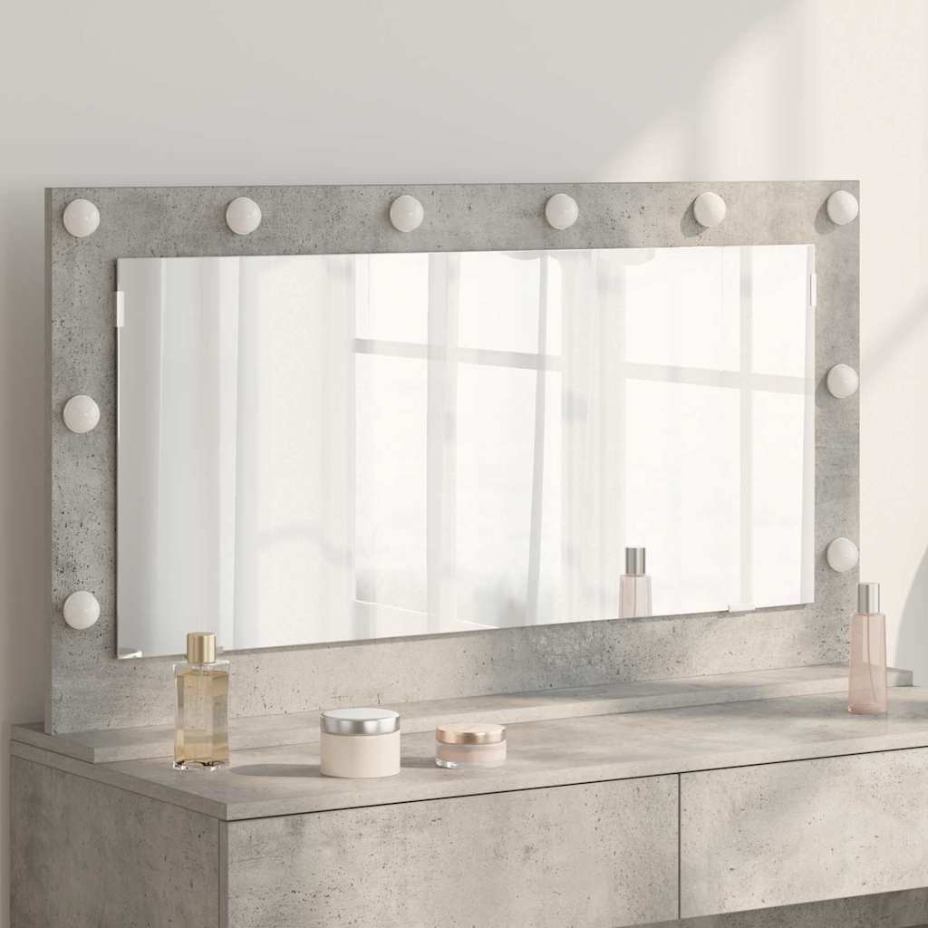 vidaXL Espejo de Tocador Gris Concreto 100 x 55 x 18 cm Rectangular