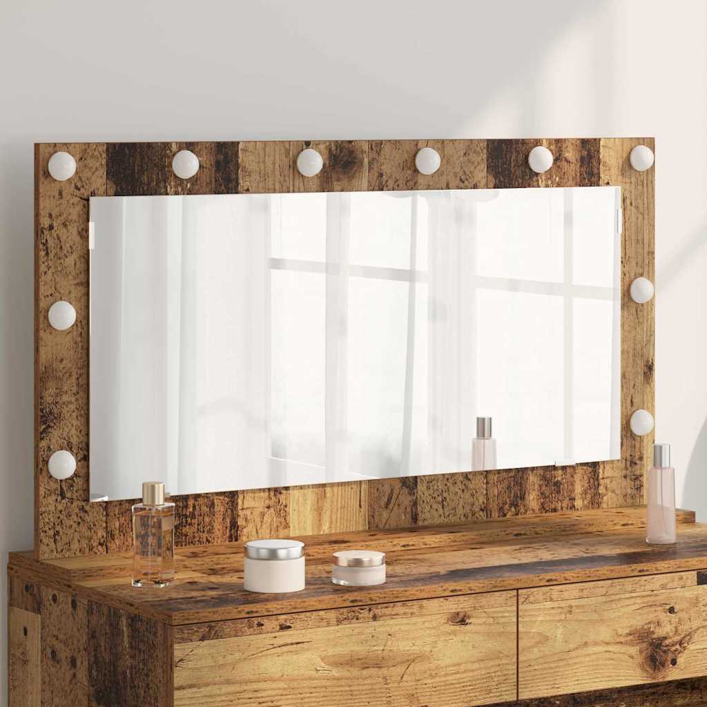 vidaXL Espejo de Tocador Madera vieja 100 x 55 x 18 cm Rectangular