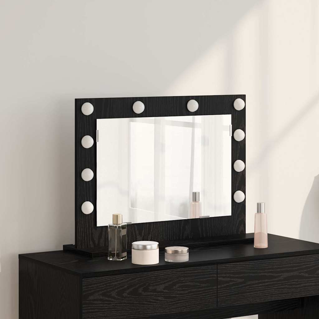 vidaXL Espejo de Tocador Roble Negro 60 x 45 x 18 cm Rectangular