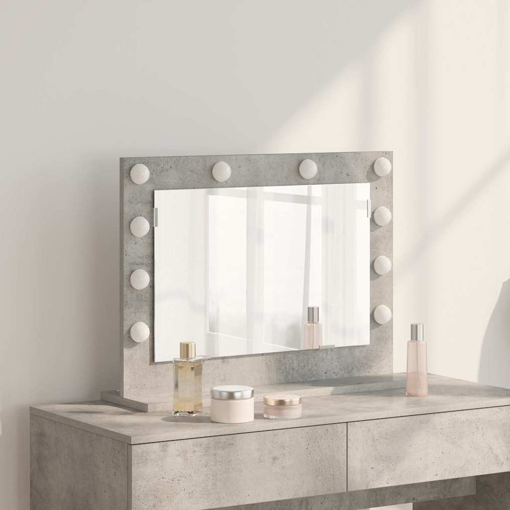 vidaXL Espejo de Tocador Gris Concreto 60 x 45 x 18 cm Rectangular