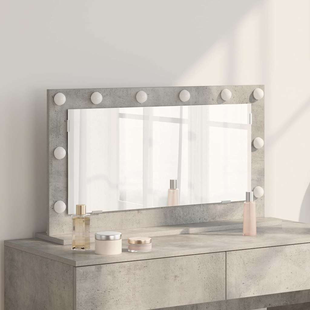 vidaXL Espejo de Tocador Gris Concreto 80 x 45 x 18 cm Rectangular