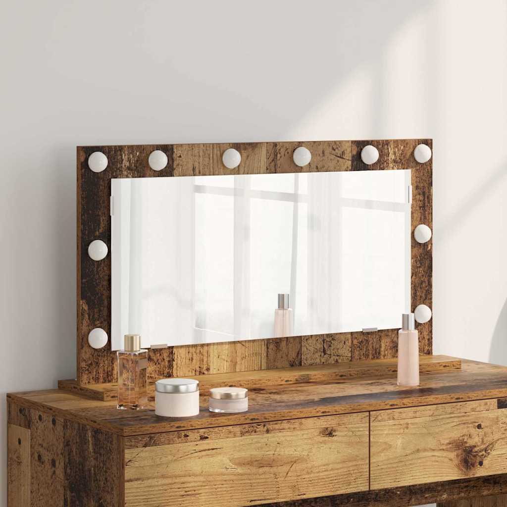 vidaXL Espejo de Tocador Madera vieja 80 x 45 x 18 cm Rectangular