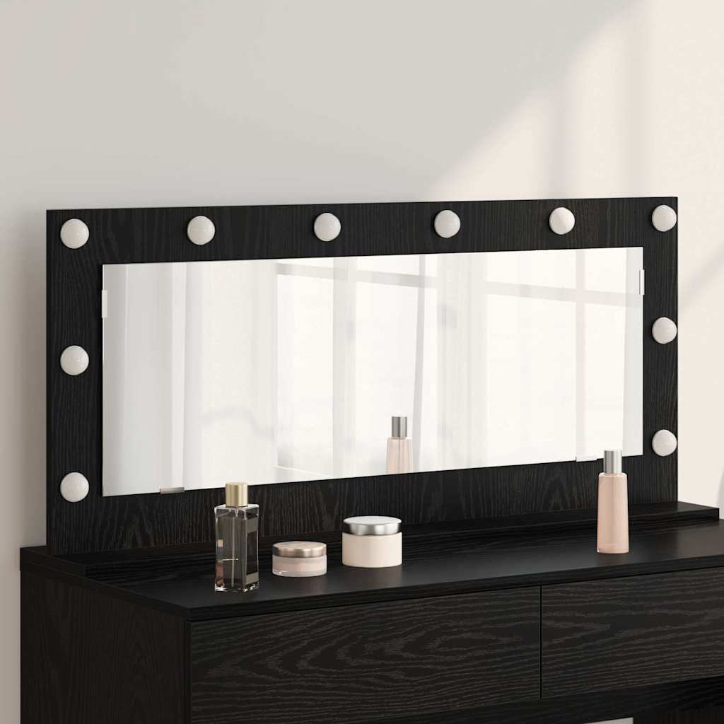 vidaXL Espejo de Tocador Roble Negro 100 x 45 x 18 cm Rectangular