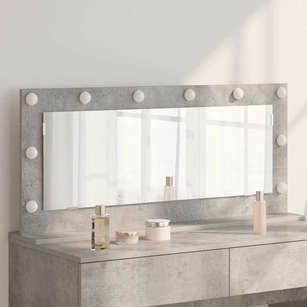 vidaXL Espejo de Tocador Gris Concreto 100 x 45 x 18 cm Rectangular