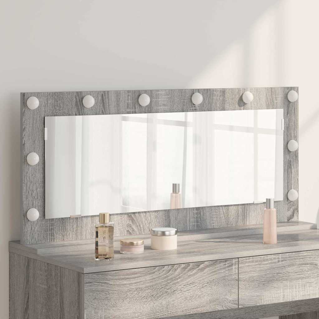 vidaXL Espejo de Tocador Gris Sonoma 100 x 45 x 18 cm Rectangular