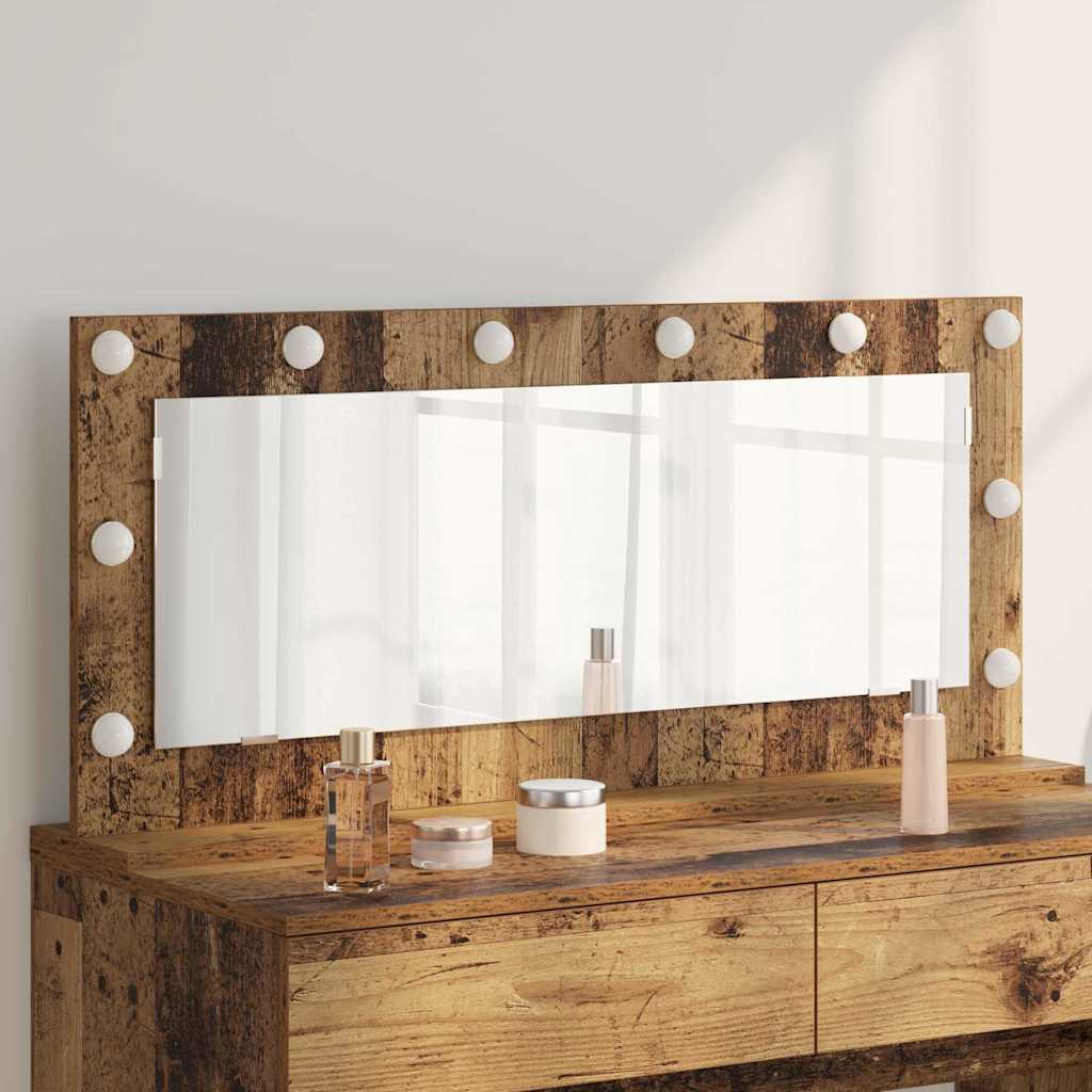 vidaXL Espejo de Tocador Madera vieja 100 x 45 x 18 cm Rectangular