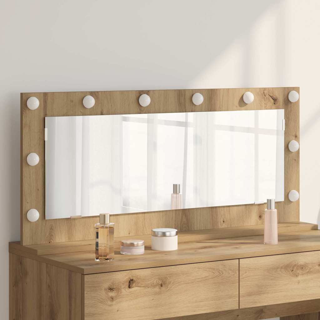vidaXL Espejo de Tocador Roble artisan 100 x 45 x 18 cm Rectangular