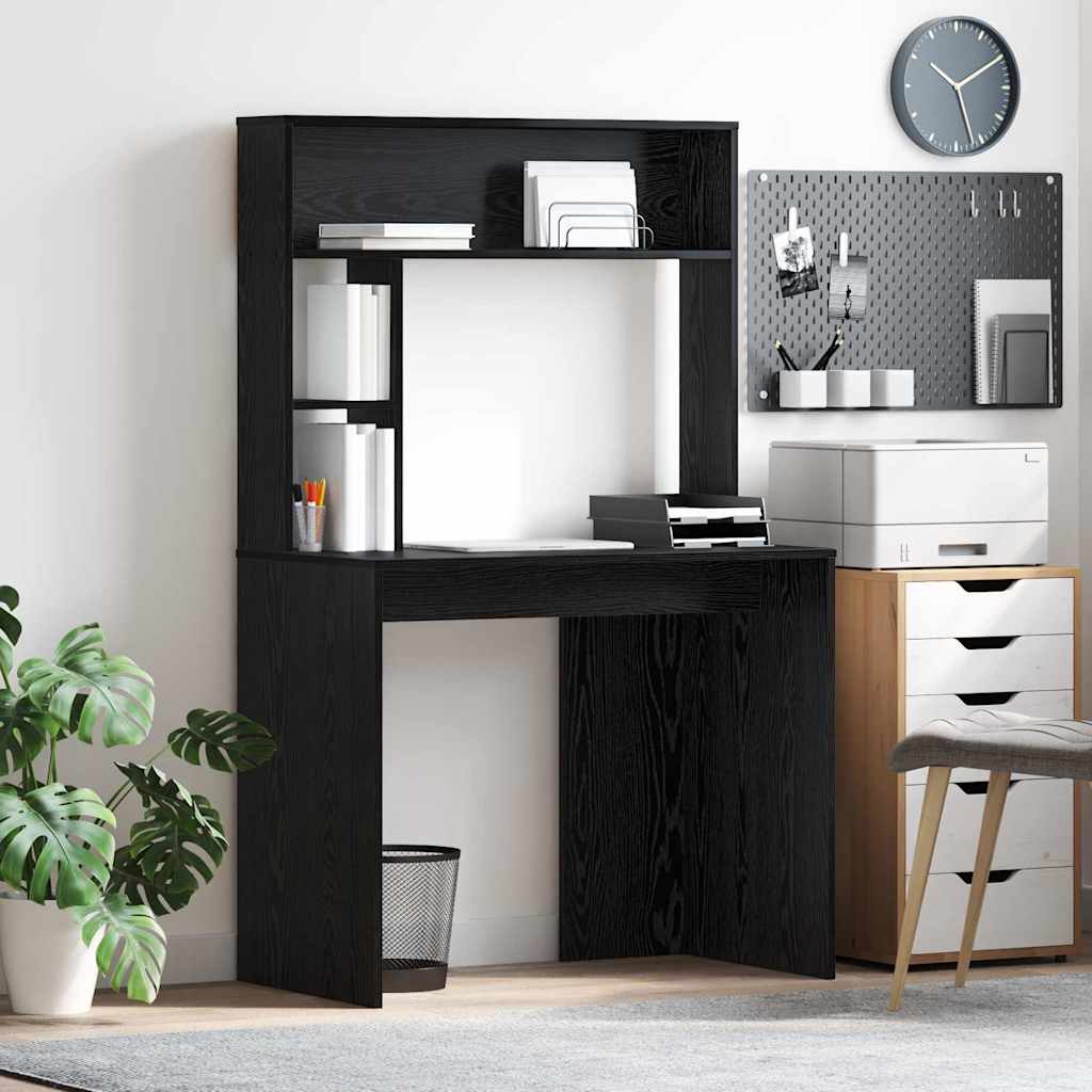 vidaXL Escritorio Roble Negro 91 x 50 x 149 cm Madera de ingeniería