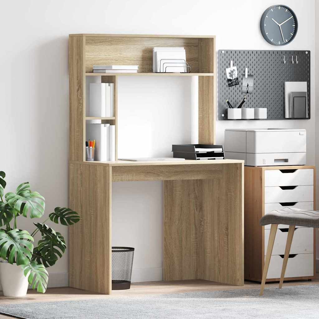 vidaXL Escritorio Roble Sonoma 91 x 50 x 149 cm Madera de ingeniería