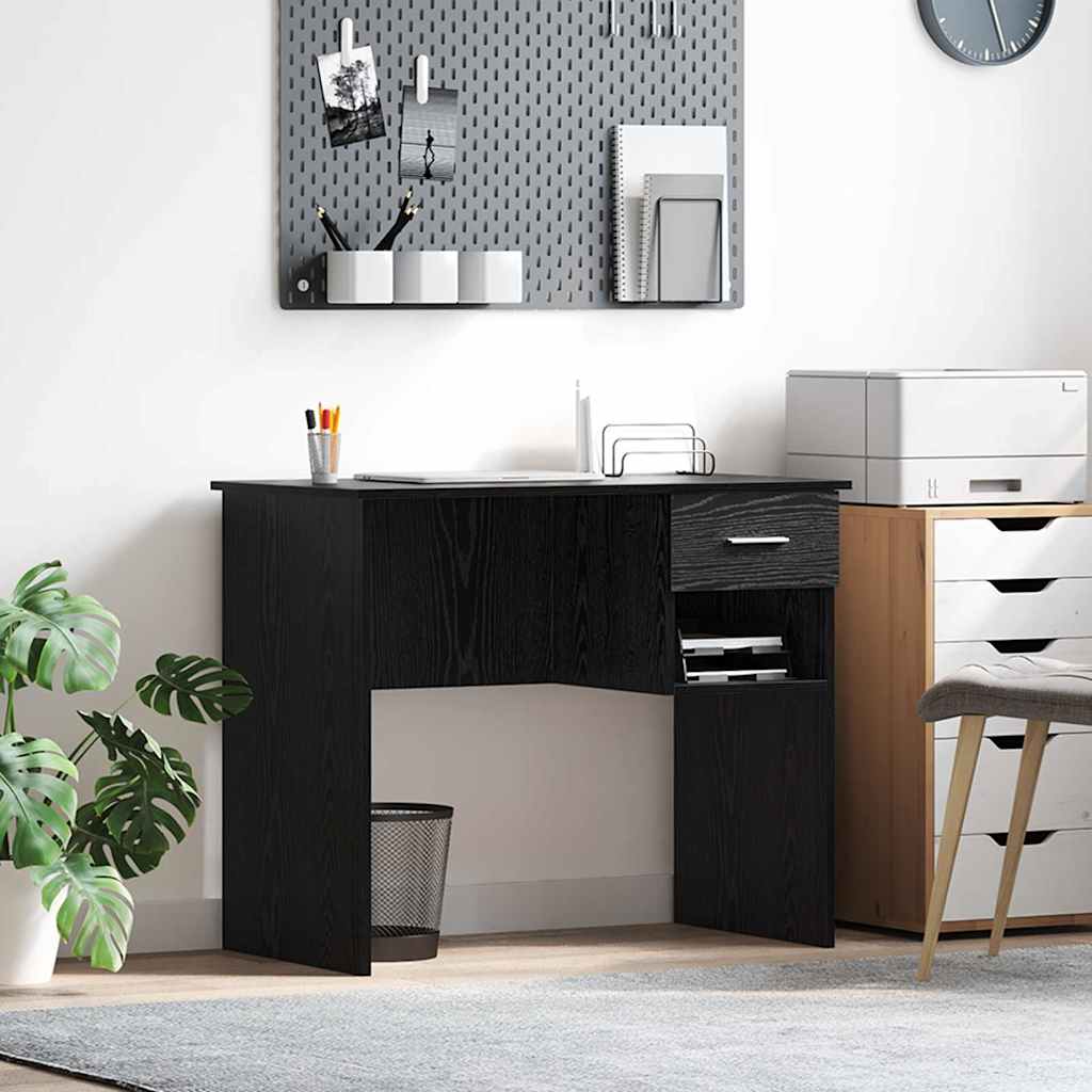 vidaXL Escritorio Roble Negro 90 x 49 x 75 cm Madera de ingeniería