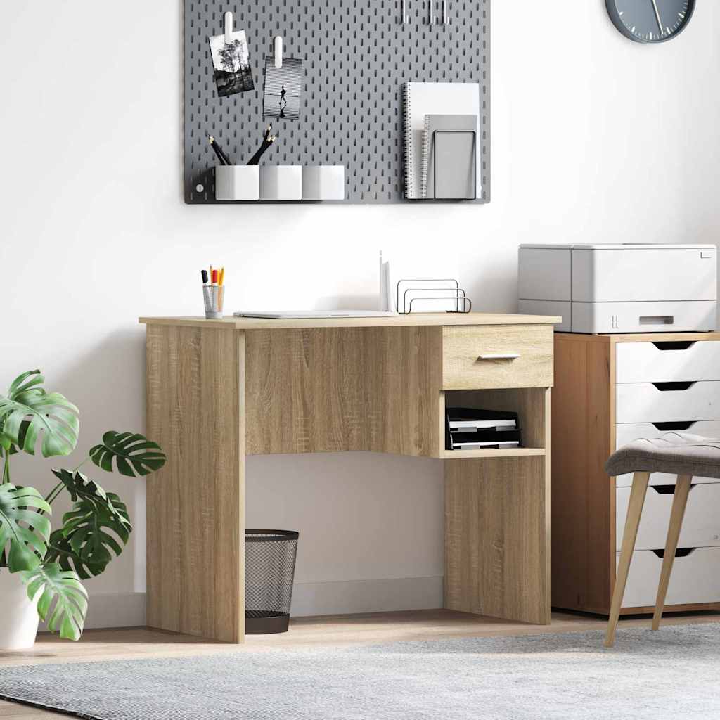 vidaXL Escritorio Roble Sonoma 90 x 49 x 75 cm Madera de ingeniería