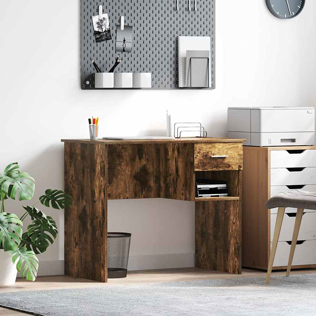 vidaXL Escritorio Roble ahumado 90 x 49 x 75 cm Madera de ingeniería