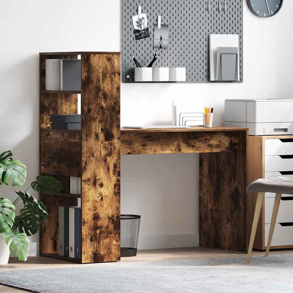 vidaXL Escritorio Roble ahumado Madera de ingeniería 113 x 54 x 120 cm