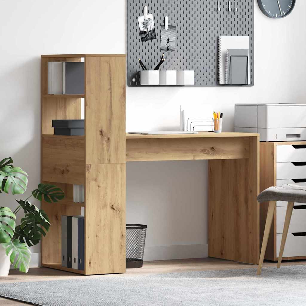vidaXL Escritorio Roble artisan Madera de ingeniería 113 x 54 x 120 cm
