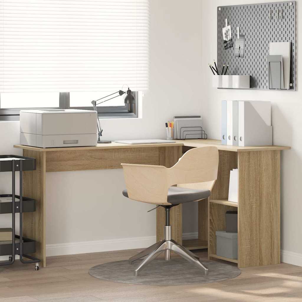 vidaXL Escritorio Roble Sonoma 142 x 102 x 73 cm Madera de ingeniería