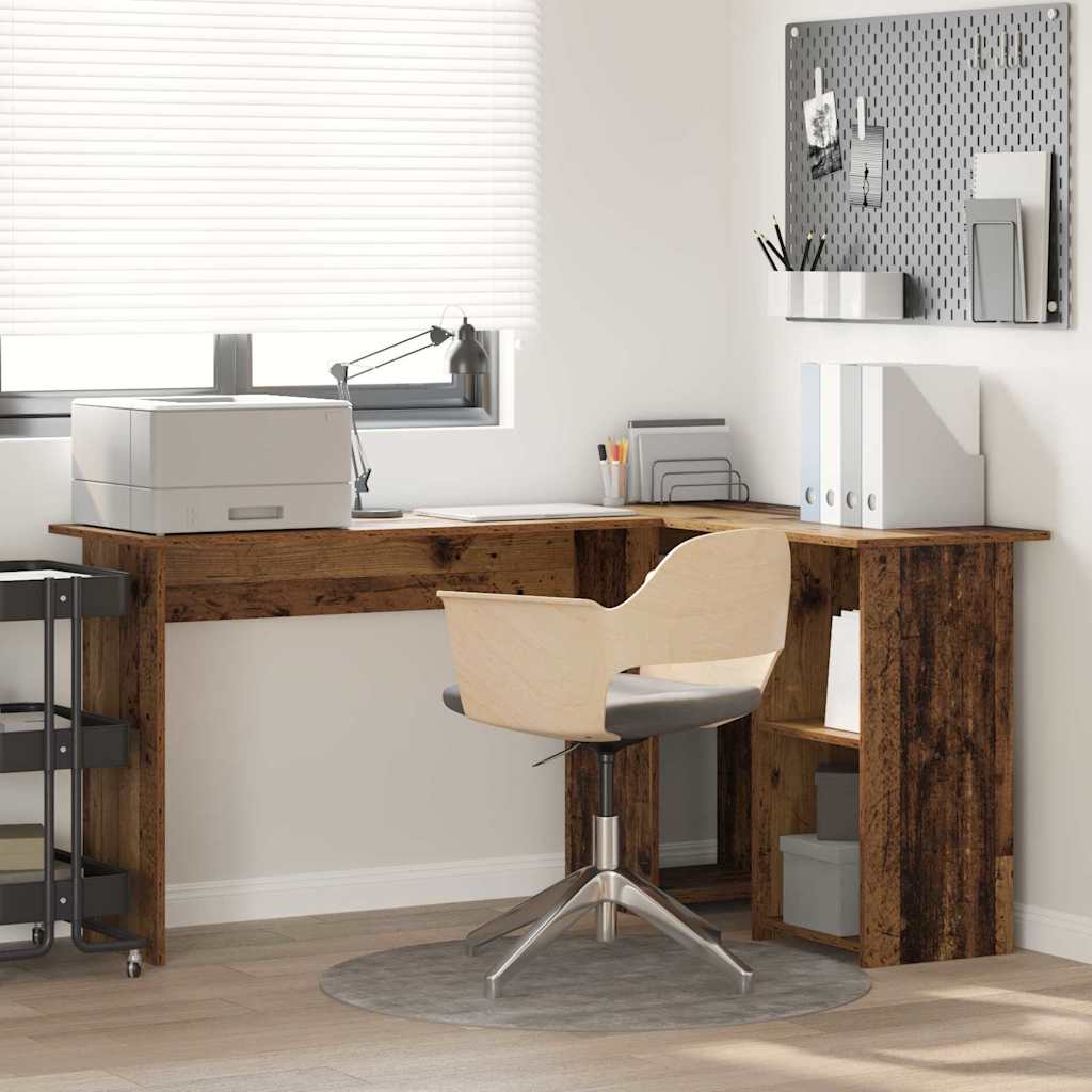 vidaXL Escritorio Madera envejecida 142 x 102 x 73 cm